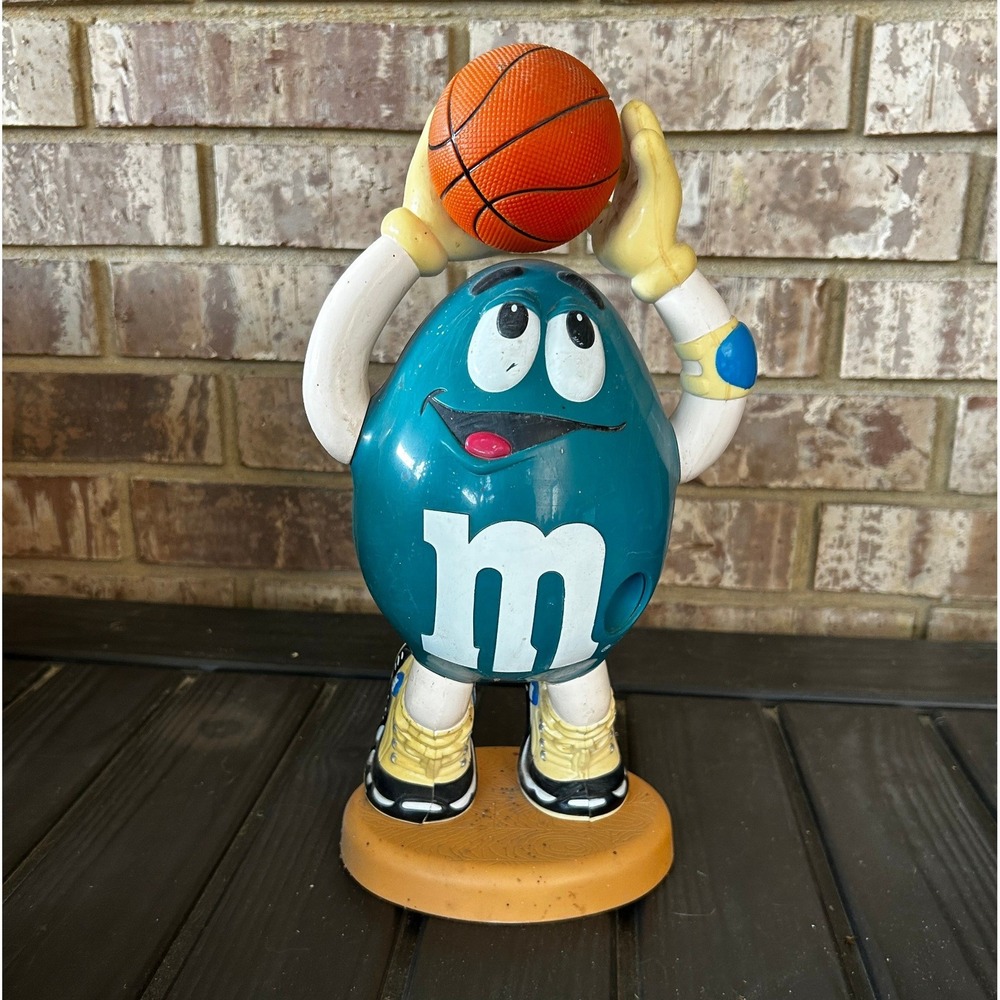Vintage 90s M&M's Blue Basketball Player Candy Dispenser Sports Collectible Toy